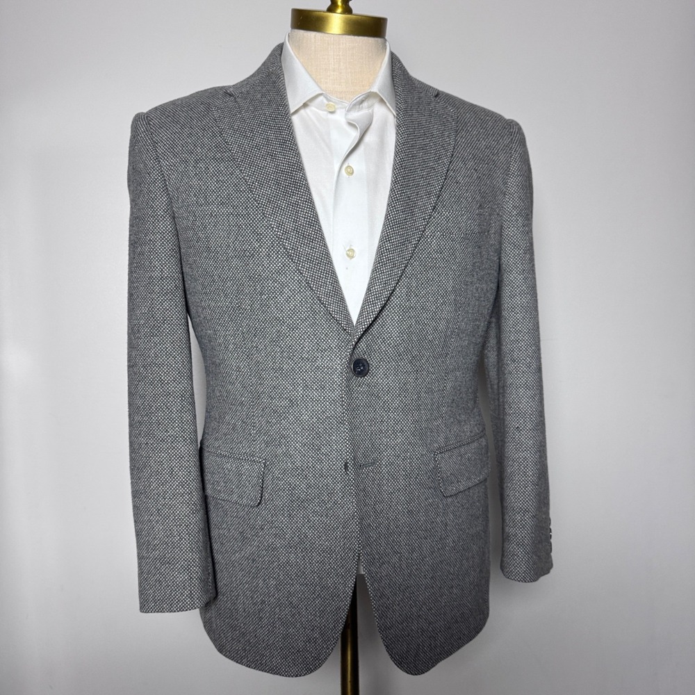 Cambridge Members Slim Fit Gray Wool Cashmere Blend 40S Blazer‎ Jacket